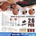 Bor Mini / 12V Gerinda Listrik Mini / Pen Ukir / Mesin Bor Gerinda Mini Drill IC EMMC / Set 26pcs Mini Grinder / Alat Ukir Grafir PCB Bor Mini Electric Drill Grinding Machine. 