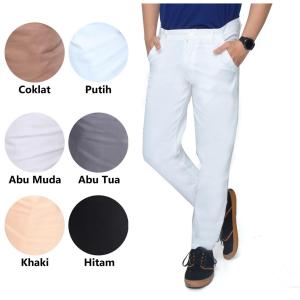 TopOne88 Celana Panjang Chino Twill Stretch Pria Dewasa Hitam Putih