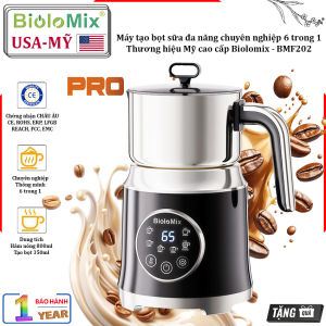 [BH CHÍNH HÃNG] Máy tạo bọt sữa đa năng chuyên nghiệp 6 trong 1. Thương hiệu Mỹ cao cấp Biolomix - BMF202