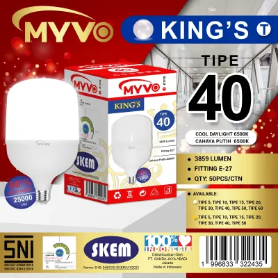 Lampu led Myvo kings 40w 50w 60w - bolam myvo king 40w 50w 60w- lampu garansi - myvo king