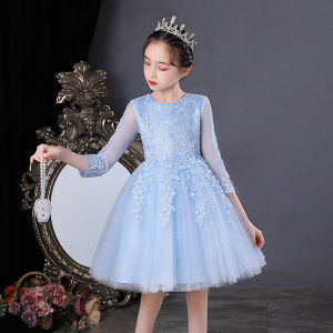 Girls Princess Dress 2023 Spring and Autumn New Flower Girl tiskirt Girl Birthday Host Costume for Piano Performance