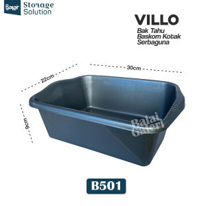 Baskom Plastik Tahu segi empat Jumbo besar / Panci / kotak buah /kotak penyimpanan makanan serbaguna murah Tabitha 30 Liter