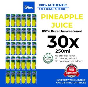 30x Gina Pineapple Juice 250mL (Unsweetened)