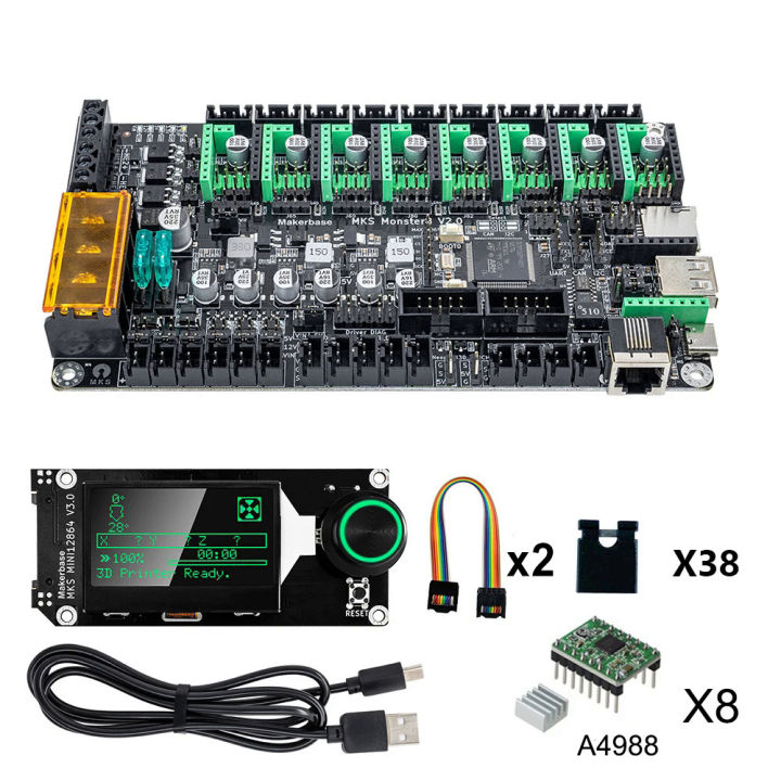 MKS Monster8 V2 Control Board 8 Axis Motherboard TS35 Touch Screen 3D ...