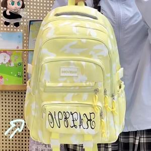 AE Large-capacity school bag for junior girls ins Unique style tie-dye water-resistant backpack new high-value backpack for high school students