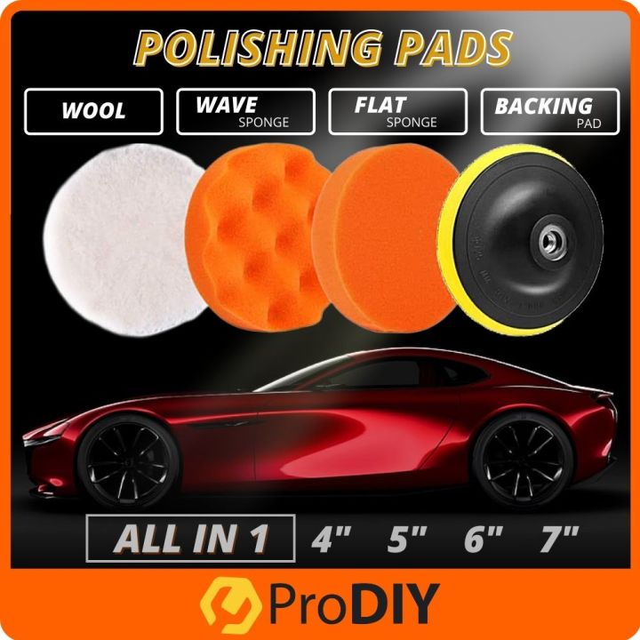 ALL IN 1 Polishing Pad Waxing Pad Buffing Pad Flat Wave Sponge Polisher Buffer Pads Clean Span