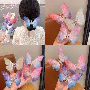 Kids Big Moving Butterfly Hair Clip Double Layer Simulation Baby Girl Hair Pin Butterfly Children Hair Clips Hair Accessories