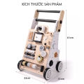Xe Tập Đi Cao Cấp Chống Trượt Cho Bé, Xe Đẩy Tập Đi và Đứng Kiêm Bảng Bận Rộn Kích Thích Phát Triển Toàn Diện Trí Não và Thể Chất Cho Bé. 