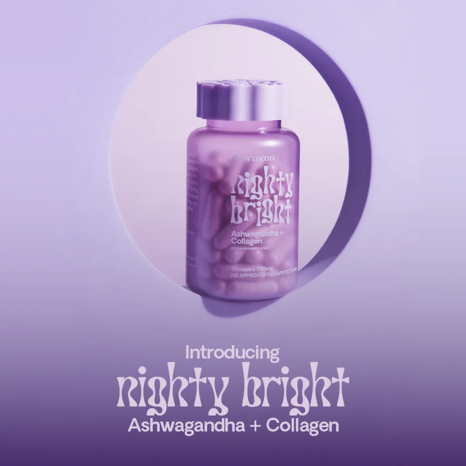 NEW MOON Nighty Bright Ashwagandha 500mg 180 CAPSULE with Hydrolized Marine  Collagen, Magnesium Glycinate, L-Theanine,