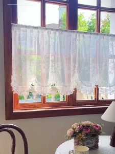 Enduring Pattern Window Panel Rod Pocket Curtain Sturdy Polyester Fabric for Home Privacy Screen