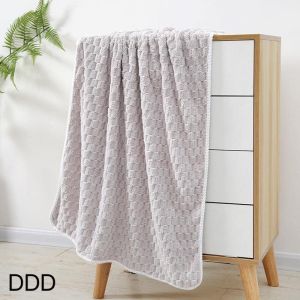 1PC Cloud Grid Coral Fleece Towel Bath Towel Thick Absorbent Bath Towel Household Soft Towel