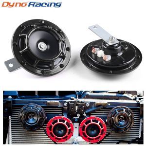 2pcs 12V 115dB Hella Super Loud Compact Electric Blast Tone Air Horn Kit For Motorcycle Car Black