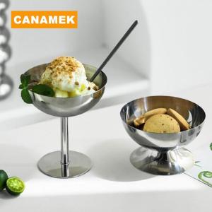 【CANAMEK】 2023 New Stainless Steel Goblet Cup Ice Cream Dessert Salad Bowl Fruit Plate Snack Dish KTV Bar Supplies