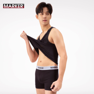 [แพ็ค 1ตัว] MARKER® เสื้อกล้ามสีดำ ผู้ชาย เสื้อตัวใน (บางพิเศษ) / 099 (107)