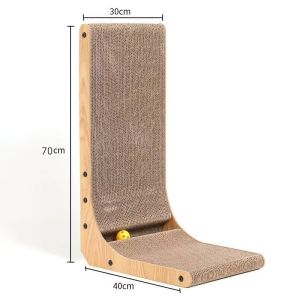 L-Shaped Cat Scratching Board with Catnip Wear-Resistant & No-Shedding Cat Toy & Bed