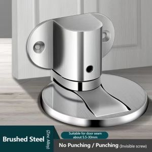 ตัวดูดแม่เหล็กดูดติดประตูแม่เหล็กแรงสูงไม่มีการชกกันชนประตู1ชิ้นสำหรับห้องน้ำที่มองไม่เห็นประตูโลหะผสมสังกะสีกันการชนกันบนพื้น