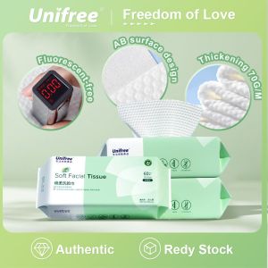 Unifree Wall Hanging Disposable Durable Pure Cotton Facial Tissue Face Towel Eco-friendly Dry Wipes for Sensitive Skin and baby large size suit 200*200mm large-capacity180 sheets Makeup Remover