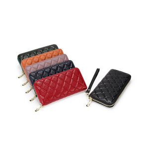 Ando Design Long Purse for Women Genuine Cow Leather Phone Pocket Korea Fashion Ladies Wallet Clutch Purses