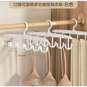 12 Hook Hanger Space Saver Clothes Hangers Saving Magic Hanger 360 Rotate Anti-skid Organizer Rack Wardrobe - 多功能衣架