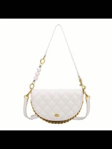 Saddle bag has a niche high-end feel 2026 New diamond-patterned single-shoulder womens handbag fashionable crossbody bag for women