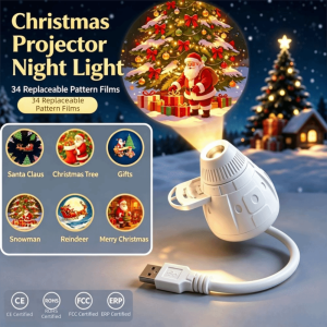 NJJU High quality Christmas Projection Lamp USB Powered 3rd Generation Dragon Spaceship Projector Lamp Gift Dragon Spaceship Christmas Atmosphere Light Kids Room