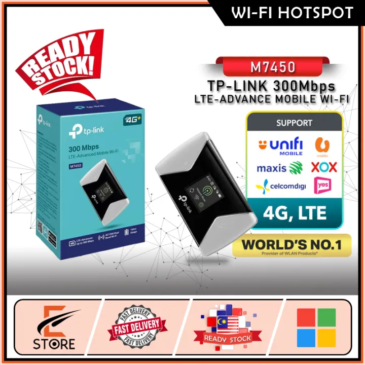 🔥LIMITED OFFER🔥 TP-LINK M7450 4G LTE 300Mbps LTE-ADVANCED MOBILE WI-FI MODEM ROUTER WITH MICRO SD CARD SLOT