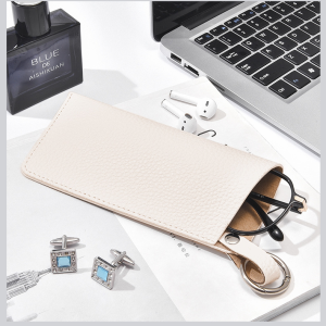 Leather Glasses Storage Keychain Portable Sunglasses Bag Key Hook Glasses Bag Portable Glasses Storage Bag皮革眼镜收纳袋