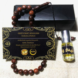 Tasbih 33 Kayu Kokka BERSERTIFIKAT Bulat 33 butir Kaukah Koka Kaoka Uk 8mm bonus Parfum kasturi