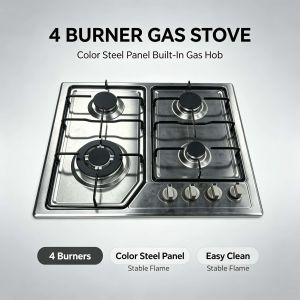 90 cm 5 Gas Burners Cast Iron Pan Support Built-in Hob AKC950C IX (Stainless Steel)5 stainless steel embedded gas stoves with burners heavy-duty five-zone gas stove with automatic ignition suitable for home kitchens