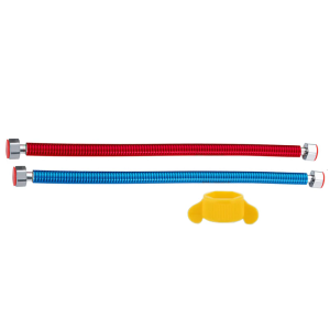 2pcs 304 Stainless Steel Corrugated Pipe Gas Water Heater Hot and Cold Water Inlet Hose Explosions Proof Connector