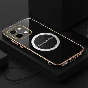 Case Vivo V60 Lite 5G V50 5G V50 Lite 5G/4G Y29 4G Y28 4G Y22 Y22S Y21 2021 Y20 Y20 2021 Y20S Y20i Y20A Y20T Y20G Y20sG Y12s Soft Casing Plating Magnetic Ring Magsafe Terbaru Premium Silicone Cover