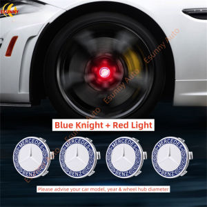 4pcs Mercedes-Benz Batteryless Kinetic Energy Maglev Suspension Wheel Hub Lights Wheel Center Caps - Wireless Waterproof Dustproof - Illuminated Car Accessories for Safety and Style