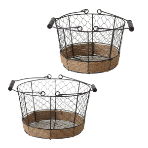 Stylish Wire Designs Storage Basket with Banana Holder Accessory for Produces Storage in Kitchen Supplies