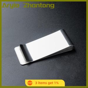 Aryio High Quality Stainless Steel Metal Money Clip Fashion Simple Stainless Steel Money Clip Dollar Cash Clamp Holder Wallet for Men Women