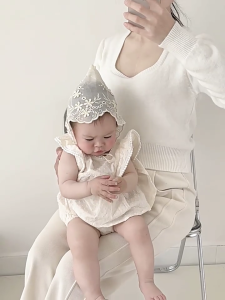 Baby Embroidery Bonnet Lovely Toddlers Sun Hat Short Brimmed Fetal Caps Fashionable Headwear for Infant Girls