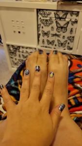 BlueZOO 3D Van Goghs Starry Night Fullnail Stickers 28 Nail Wraps &1 File Full Nail Starry Sky Art Gel Sticker Decals Shimmery Glittery Long Lasting Salon-Quality Easy Apply & Remove