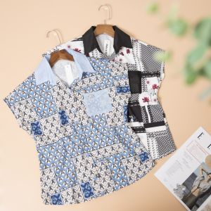 [HCM]ÁO SƠ MI KIỂU KRISTINE HỌA TIẾT PHỐI LƯỚI KiRAs DESIGN