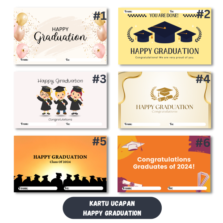 Kartu Ucapan Happy Graduation | Kartu Ucapan Wisuda Kelulusan ...