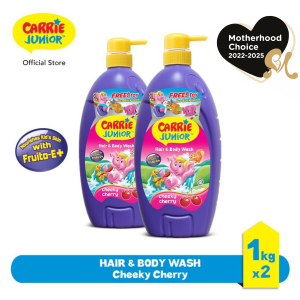 [Bundle of 2] CARRIE JUNIOR Hair & Body Wash - Cheeky Cherry (1000g) [New Toy] Kids Shower | Nourishing & Moisturising Skin