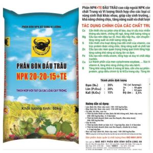 Phân 3 màu 20 20 15 + te NPK Đầu trâu Bình Điền gói 1kg ra hoa đậu trái| Minh Hân Garden