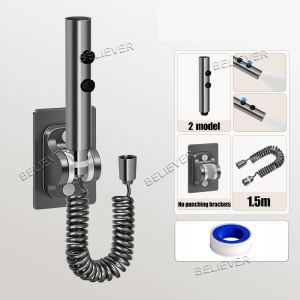 Bidet Sprayer Set Bathroom Handheld Sprayer Toile Double Outlet Angle Valve High-pressure Handheld Spray Gun Bathroom Cleaning
