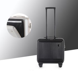 18 Inch Mini Suitcase 360 ° Universal Wheel Portable Small Boarding Luggage Brigade with Front Opening Travel Pink