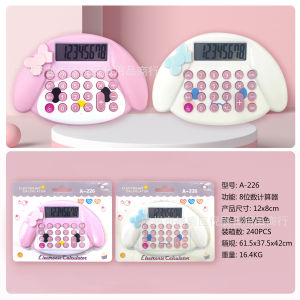 COD หัวใจสาวน่ารักญี่ปุ่น Kulomi หัวเครื่องคิดเลขการ์ตูนหัวแมวเลขคณิตพกพามินิคอมพิวเตอร์GFDFFFFFFSDS