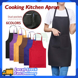 Kitchen Apron Plain Sleeveless Oilproof Dirstproof Apron BBQ Front Pockets Kitchen Cafe Shop Waiter Apron Women Men Housework Apron