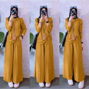 Set 3 in 1 Madina Womens Suit (Blouse+ Pants+ FREE BLACK SHAWL) Material Cey Italian Cotton Ironless READY STOCK BY RUBABA