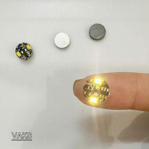 Combo 3 cái Chip LED nam châm 9mm màu VÀNG NHẠT 2 chế độ : nhấp nháy nhanhsáng luôn- sử dụng cho tượng nhỏ mô hình *đã kèm pin