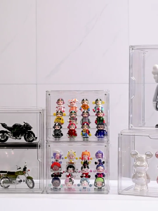 PET Materials Display Cabinet For Miniature Collections Dustproof Storage Case With Spacious Interior Home Decoration
