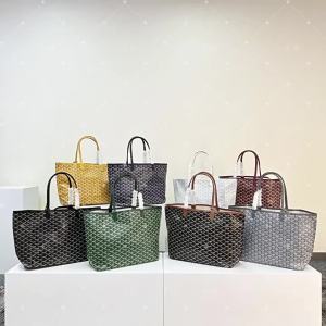 goyard กระเป๋าโท้ท Goya กระเป๋าฟันสุนัข กระเป๋าสะพายข้างพิมพ์ลาย กระเป๋าผ้าใบขนาดใหญ่ กระเป๋าวินเทจสำหรับผู้หญิง