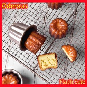 Oderous 6pcs Canele Mold Cake Pan Non Stick Small Canele Molds Muffin Bakeware Cupcake Pan Carbon Steel Pastry Mould Mini Cupcake Holder
