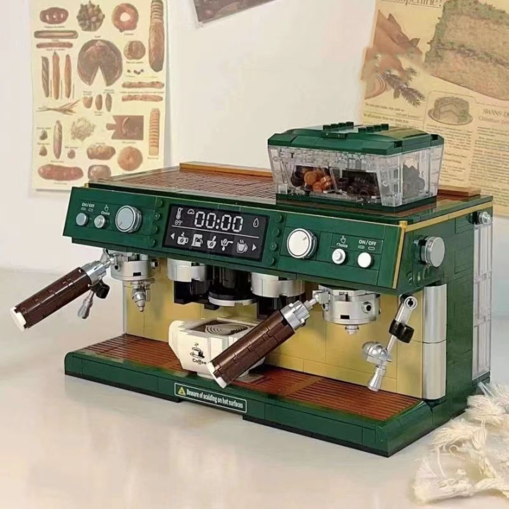 Máy pha cà phê】Tương thích với các khối Lego máy pha cà phê hai